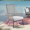 Armen Living Marco Indoor Outdoor Steel Lounge Chair with Truffle Rope and Gray Cushion LCMPCHTRU - alternate 3